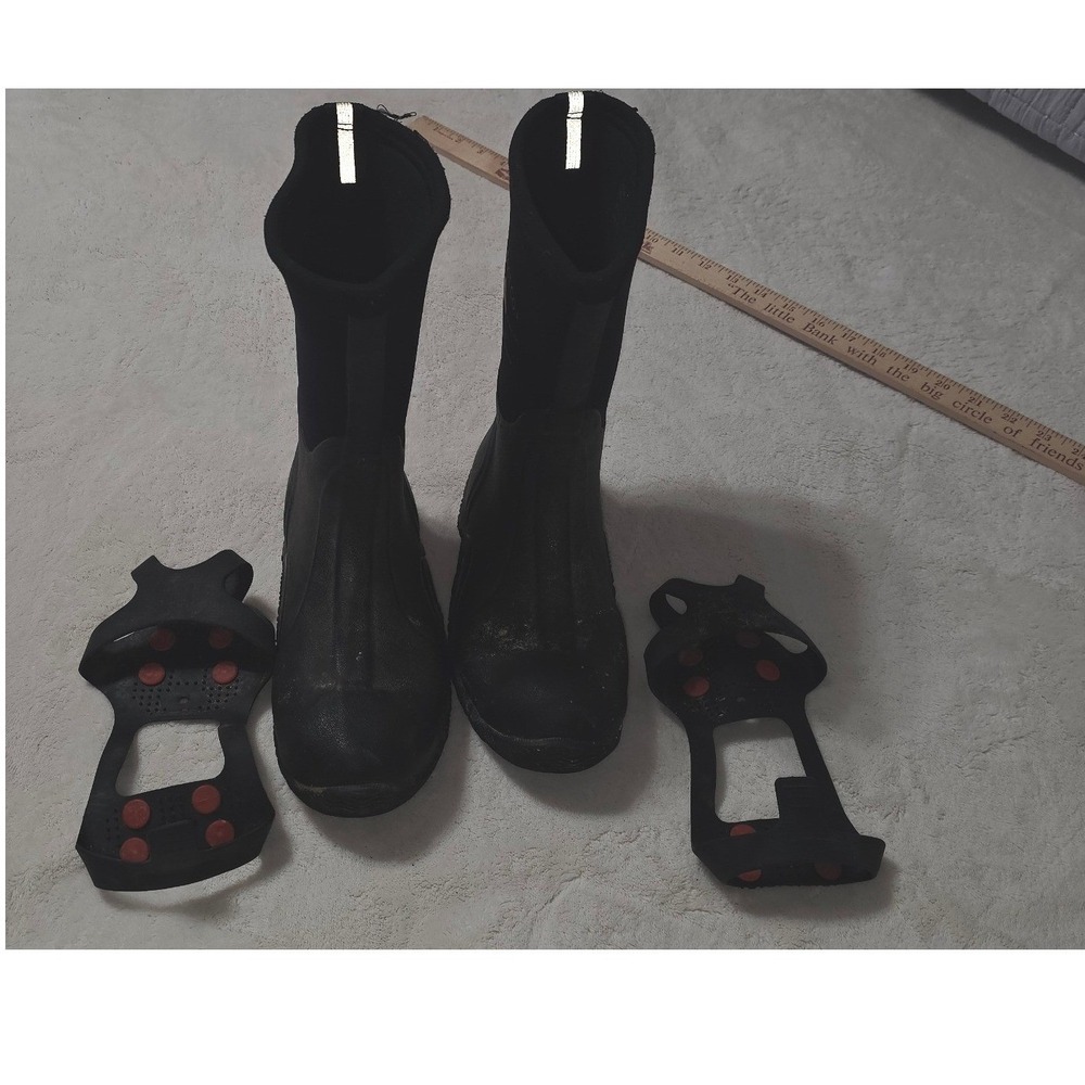 Muck Boot Co Tack  Black Waterproof Insulated Boots with Ice Cleats Mens 5.5